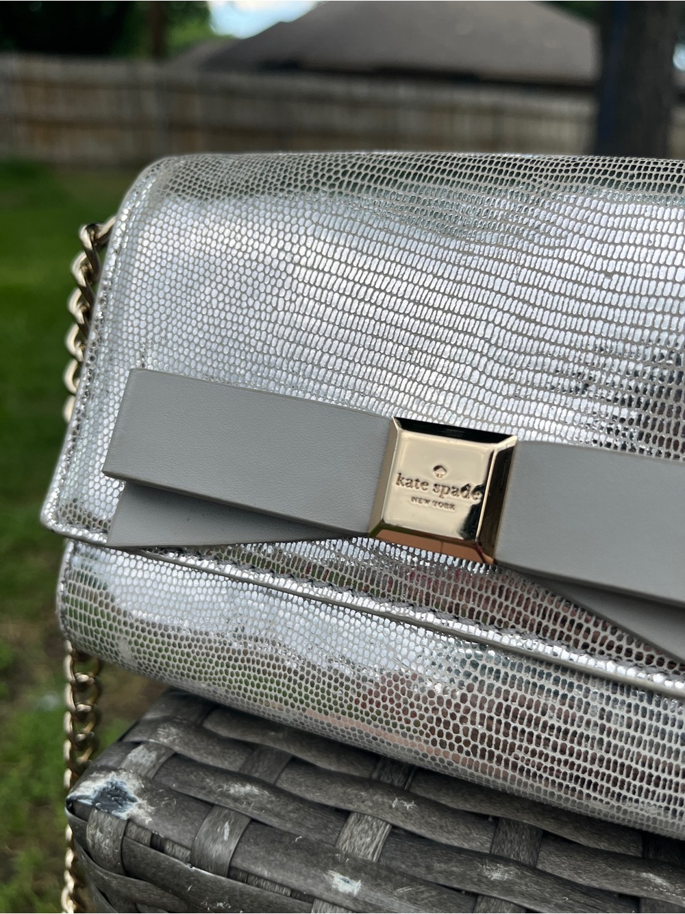 ❌SOLD❌Kate Spade Bag Lillian Monford Park Exotic Clutch Crossbody Bag - Picture 2 of 15